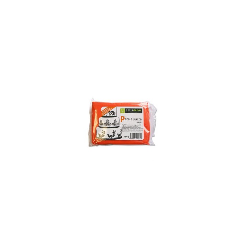 pâte à sucre orange 250g goût vanille patisdecor cambrai kdôme